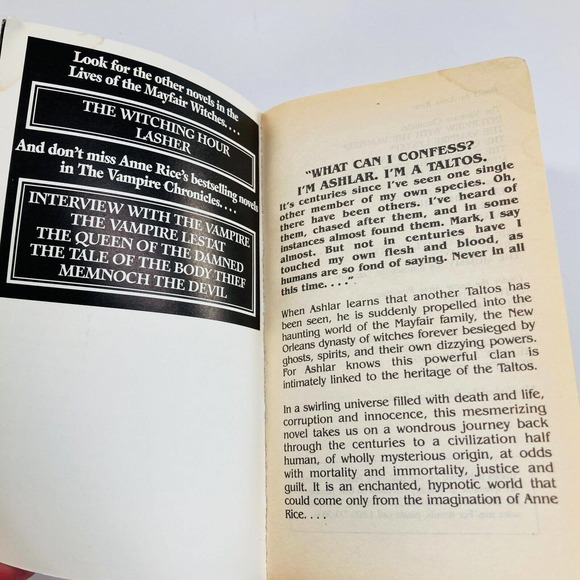 Rare Taltos Paperback by Anne Rice - Lives of Mayfair Witches Trilogy Book 3 - Picture 2 of 10